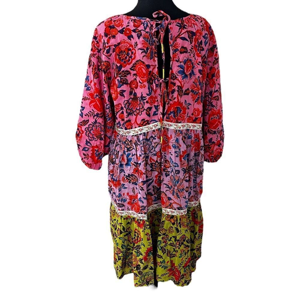 Anthropologie Mabel Mini Dress Size Small $198 Flowy long sleeve rainbow medium - Picture 5 of 11